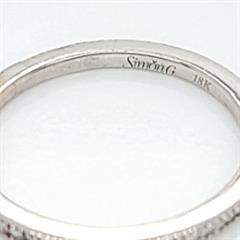 Simon G 1/4ctw Diamond Wedding Stackable 18K White Gold Band Ring